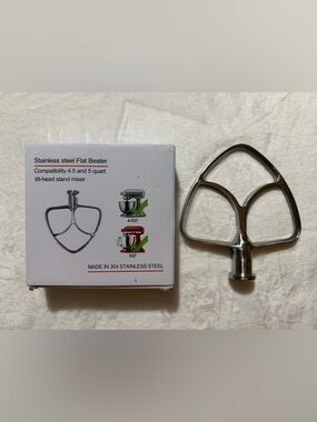 Stainless Steel Flat Beater Attachment for 4.5 and 5 Quart Tilt Head Stand Mixer